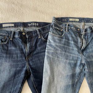 Boot Leg and Straight Leg Men's Gap Jeans - Size 34x32